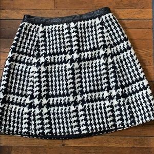 Jill Stuart Wool Skirt w/ Leather Waist Band